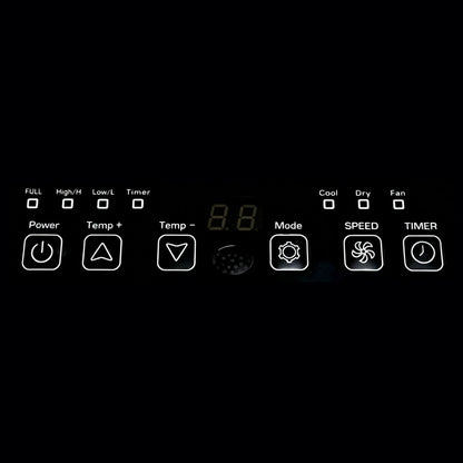 Vakoda Portable Air Conditioner LED touch display detail - easy intuitive temperature and mode control