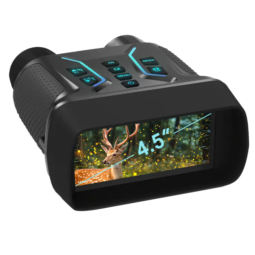 Black Valisus Night Vision Binoculars laser range finder with deer display on a white background