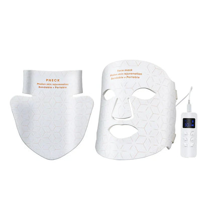 White Vassco GlowPro LED Mask with remote control on a white background