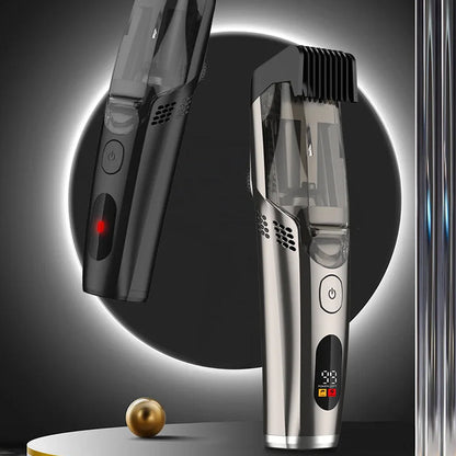 VortTrim Beard Trimmer with digital display on a dark background