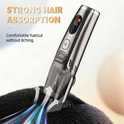 Hair VortTrim Beard Trimmer with text on strong hair absorption and comfortable haircut.