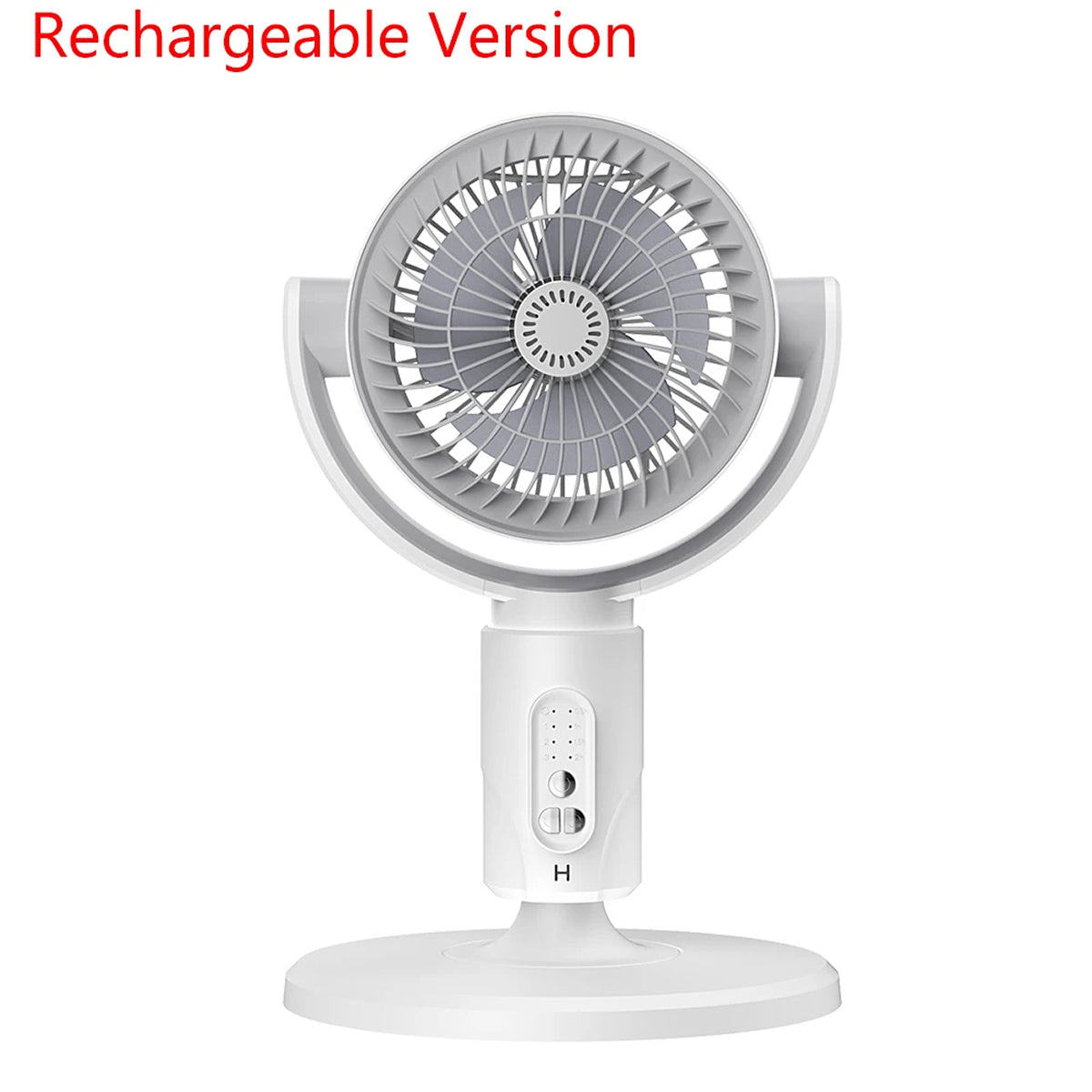 Rechargeable portable VortixVex Fan on a white background with 'Rechargeable Version' text.
