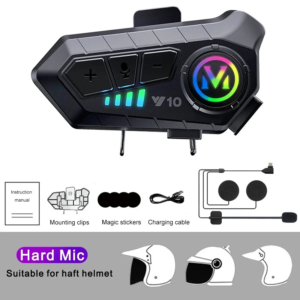 VoxiRide Motorcycle Intercom with accessories on a white background
