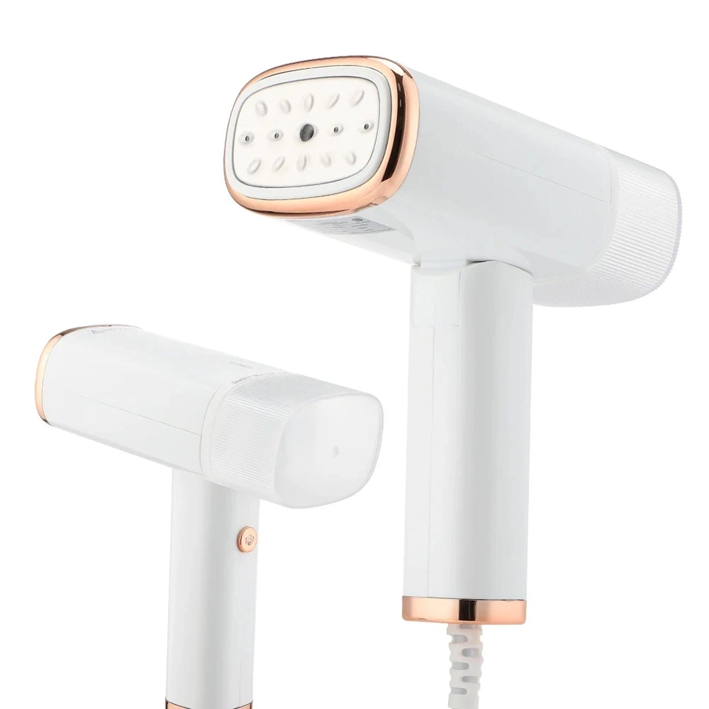 White WandixStim Steamer with rose gold accents on a white background