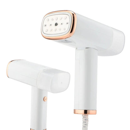 White WandixStim Steamer with rose gold accents on a white background