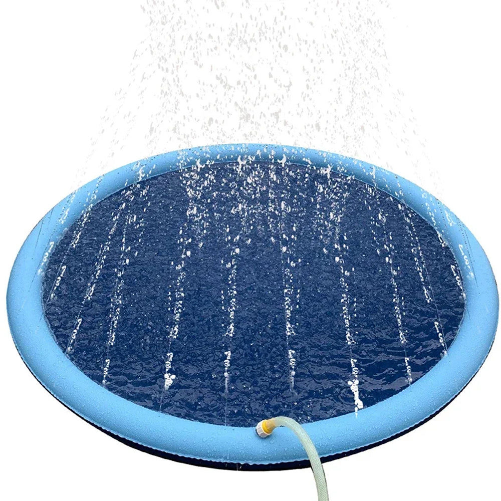 WoofiPool Dog Swimming Pool with water spraying out on a white background