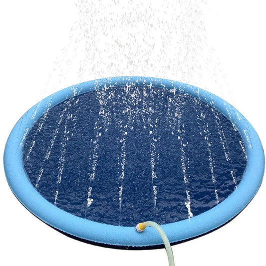 WoofiPool Dog Swimming Pool with water spraying out on a white background