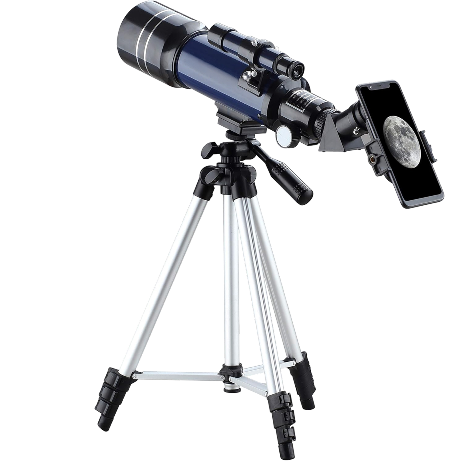 ZenoGaci Telescope with smartphone adapter on a white background