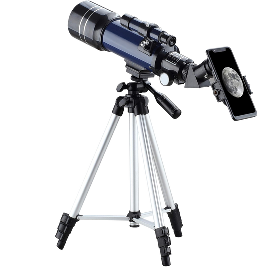 ZenoGaci Telescope with smartphone adapter on a white background