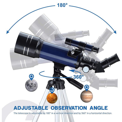 ZenoGaci Telescope with adjustable observation angle features on a white background
