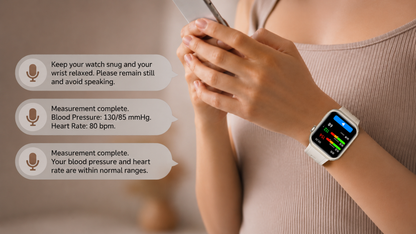 Zenvora Blood Pressure Smartwatch voice readout of blood pressure results