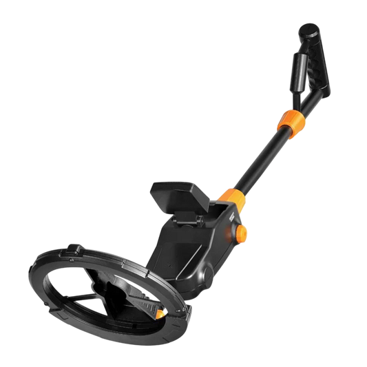 Black Zorby Kid Metal Detector with orange accents on a white background