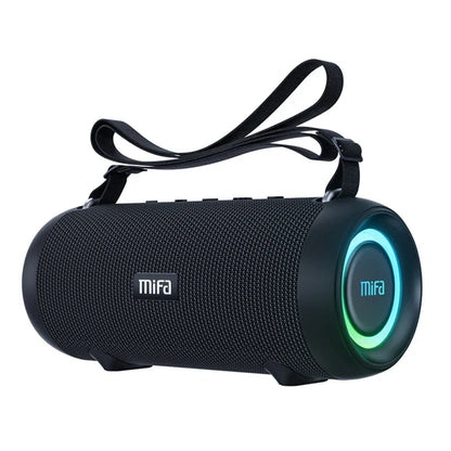 A90 Bluetooth speaker with 60W Class D amplifier and Hi-Fi stereo sound, front-facing design with durable exterior

