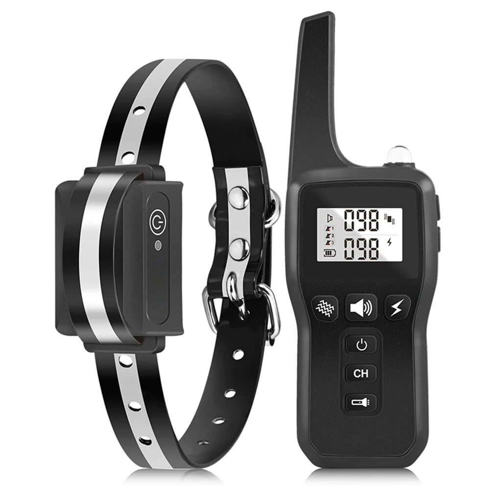 Black GivaxMi Dog Training Collar with remote control on a white background