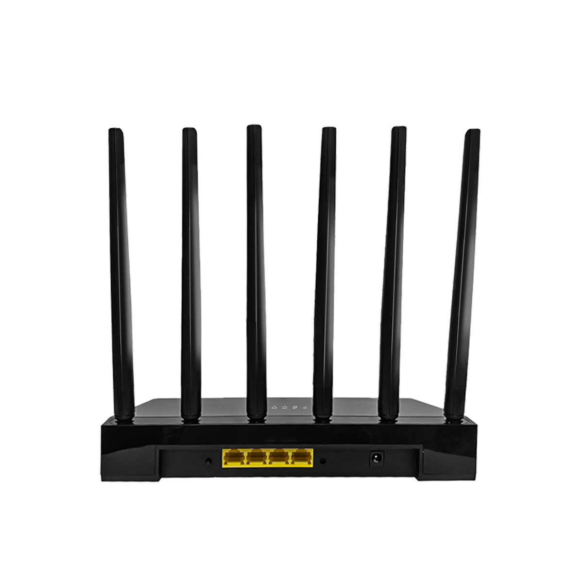 Black Venloria WiFi 6 Router with multiple antennas on a white background