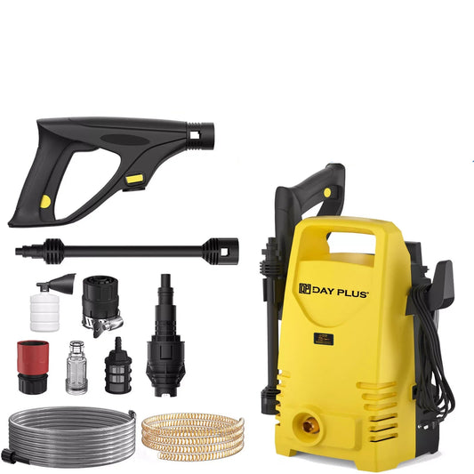 dayplusor High pressure car washer with various attachments on a white background