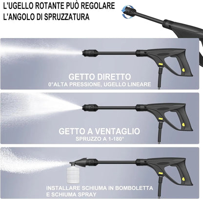 dayplusor Pressure washer lance with different spray patterns on a gray background