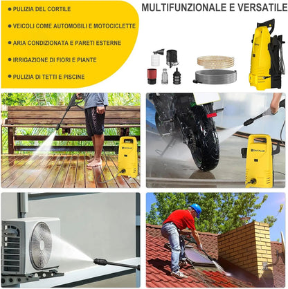 Multifunctional pressure washer with various uses on a collage