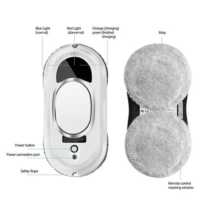 Diagram of a device with labeled parts on a white background