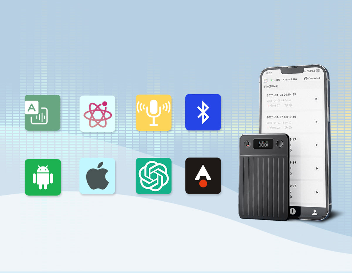 Vassco AI Smart Voice Recorder companion app for iOS and Android
