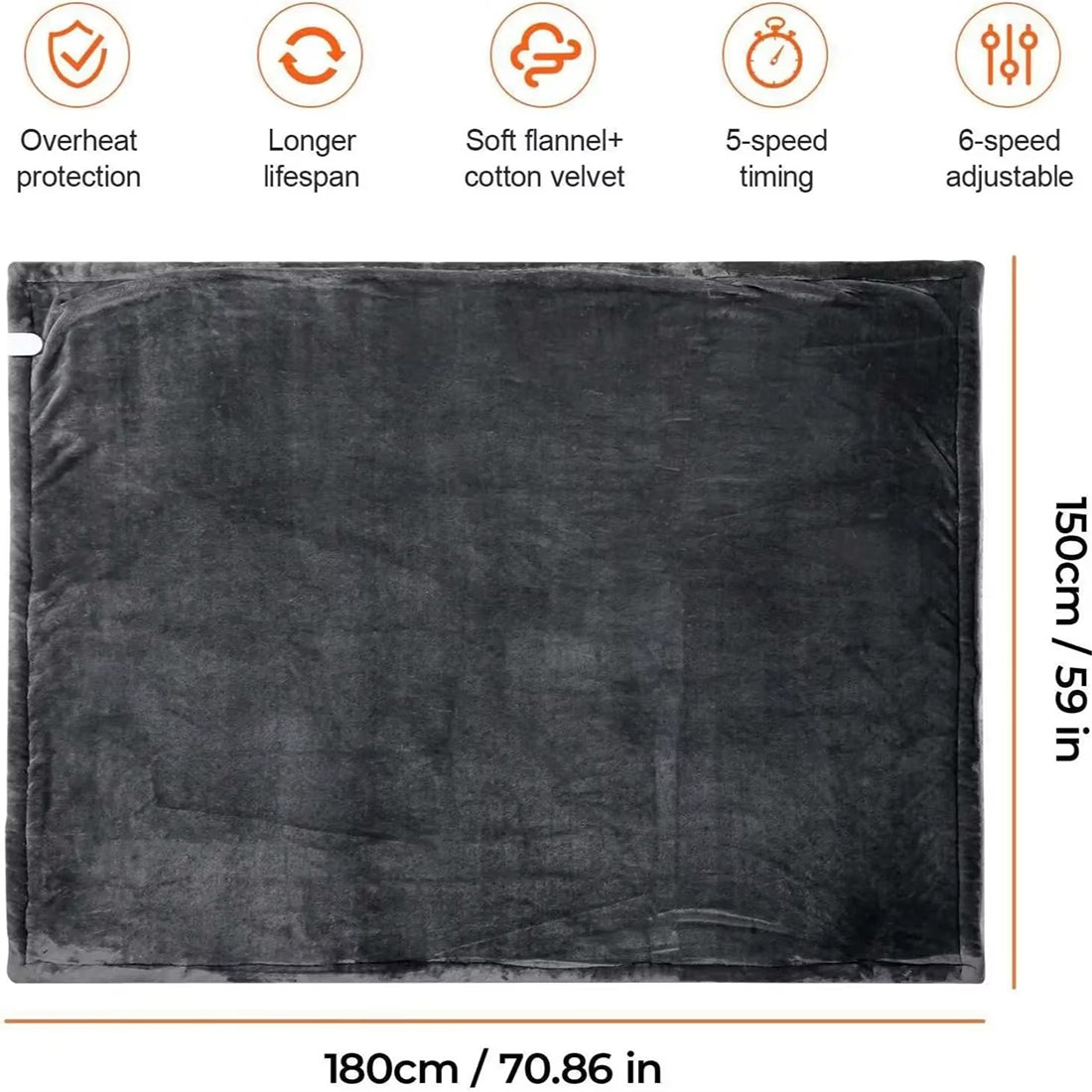 HeatWaci Heated Blanket fabric close-up