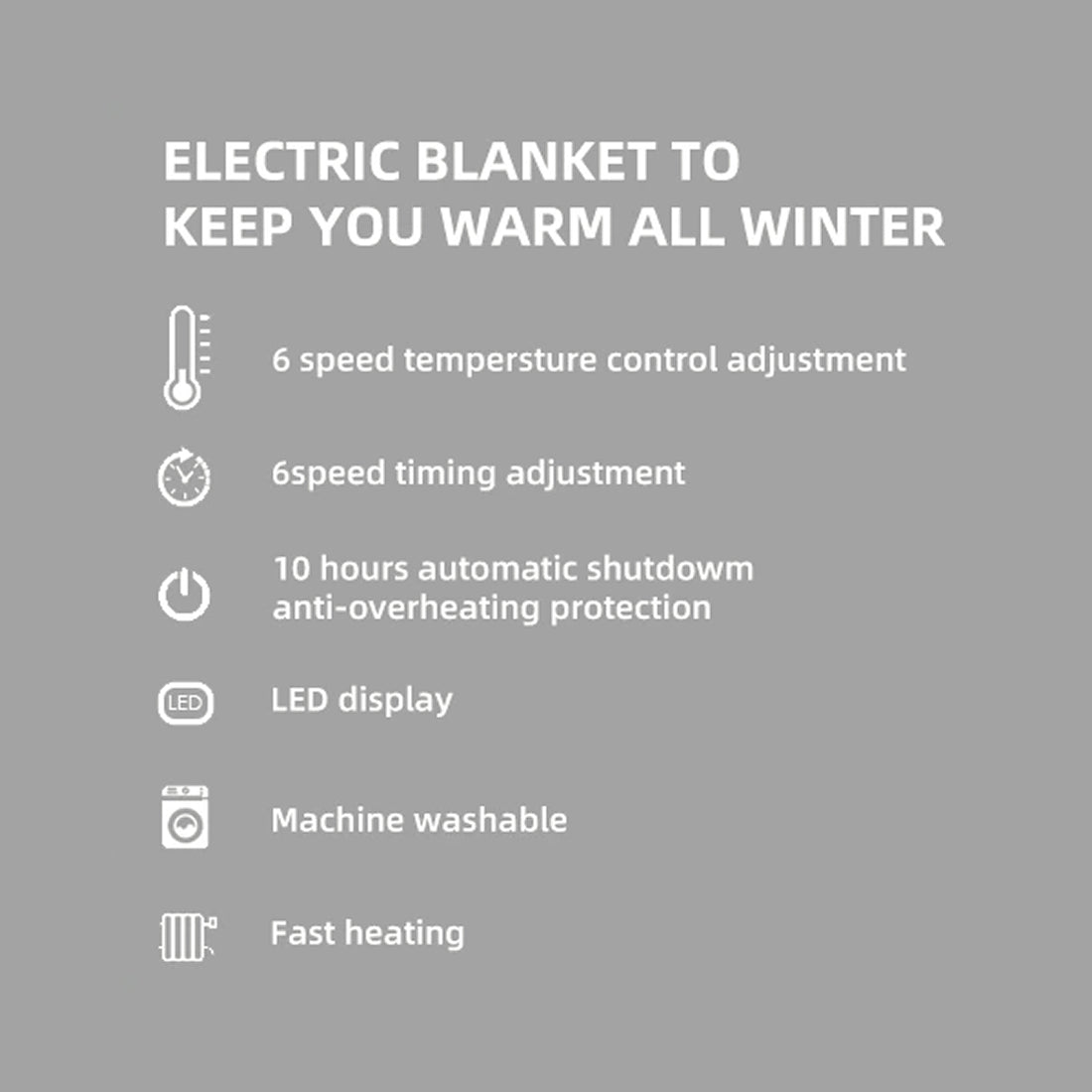 HeatWaci Heated Blanket product overview