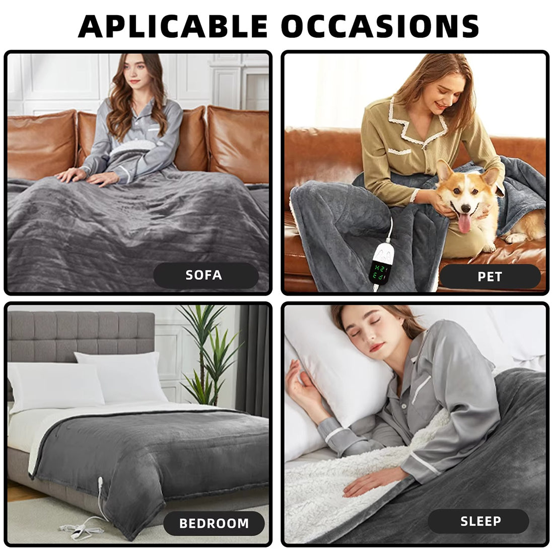 HeatWaci Heated Blanket sherpa fleece side