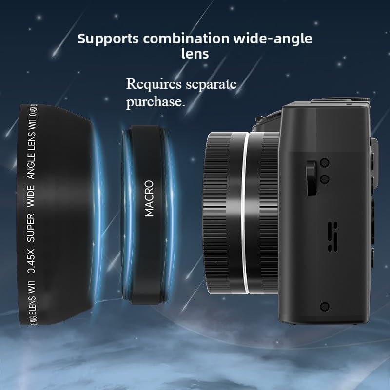 Divento Digital Camera lens system with wide-angle and macro lenses on a blue gradient background