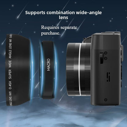 Divento Digital Camera lens system with wide-angle and macro lenses on a blue gradient background