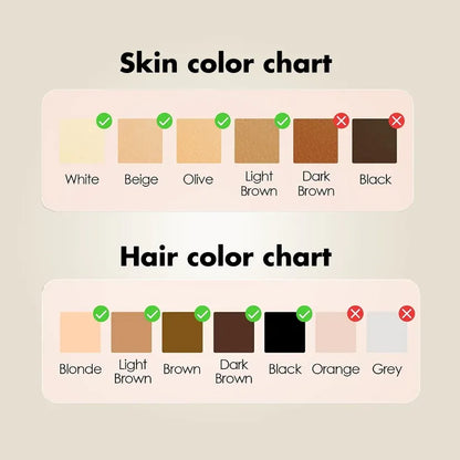 Lunaxon IPL Hair Removal AS20 hair and skin tone compatibility chart