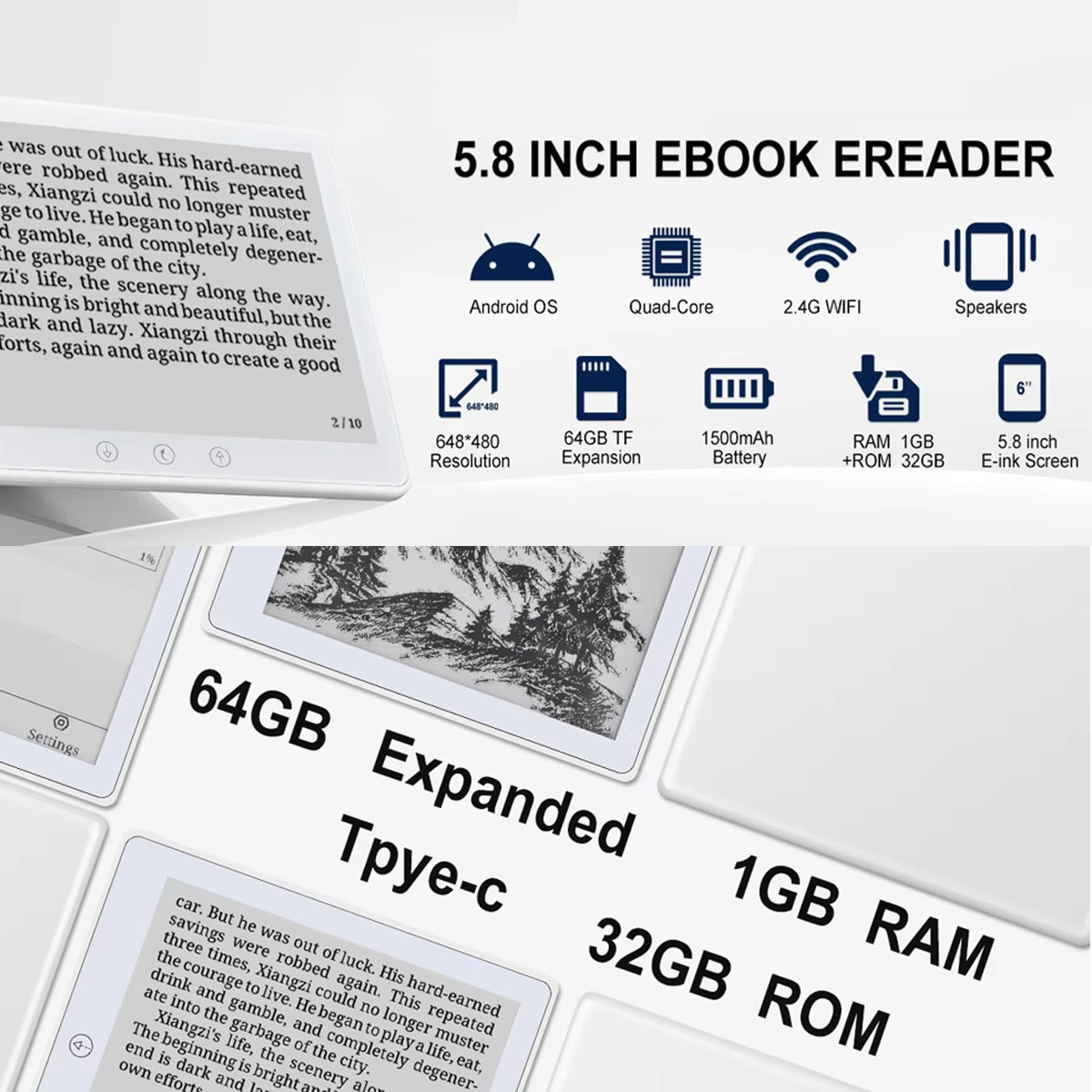 NovelXis E-Ink E-Reader overview