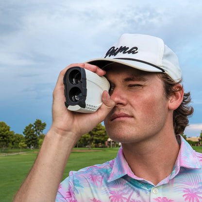 person using a Klarity Golf Rangefinder 