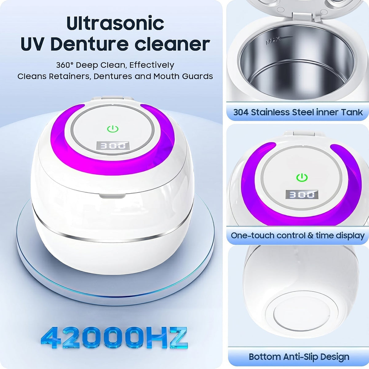 PodWhix Ultrasonic Cleaner side view