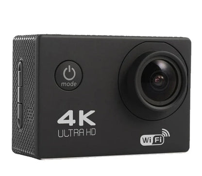 Qinux Pixgo 4K Action Camera in sleek black color edition with 4K UHD video recording, waterproof design, and compact build for professional and adventure use
