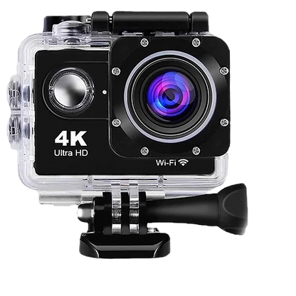 Qinux Pixgo 4K Action Camera in compact, rugged design for outdoor travel, sports, and underwater adventure


