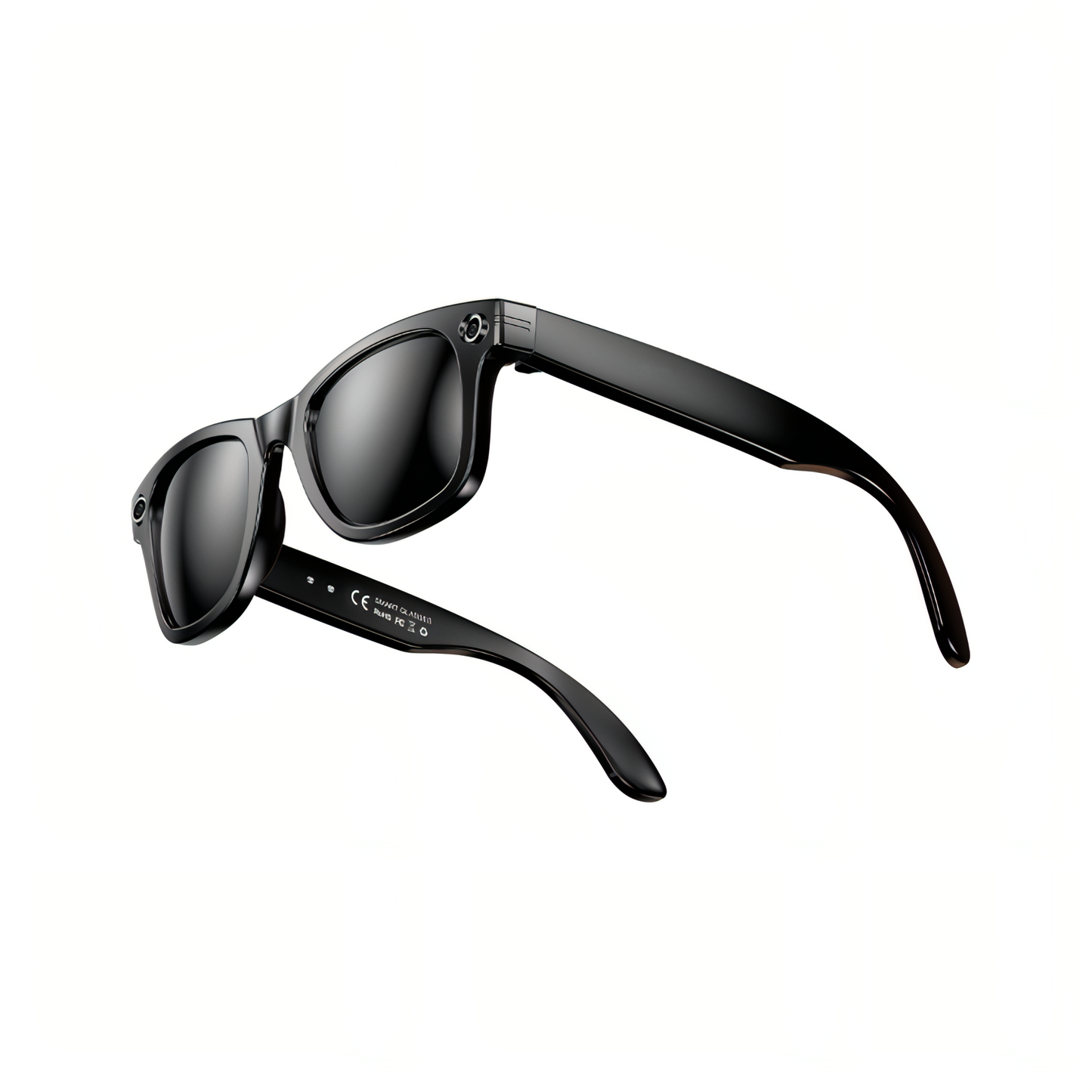 Black Keovy Smart Glasses with reflective lenses on a white background