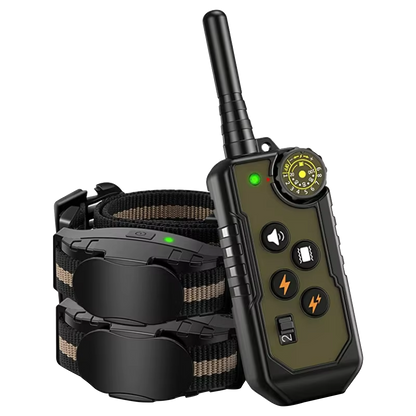 ObeTrainy Dog training collar with remote control on a white background