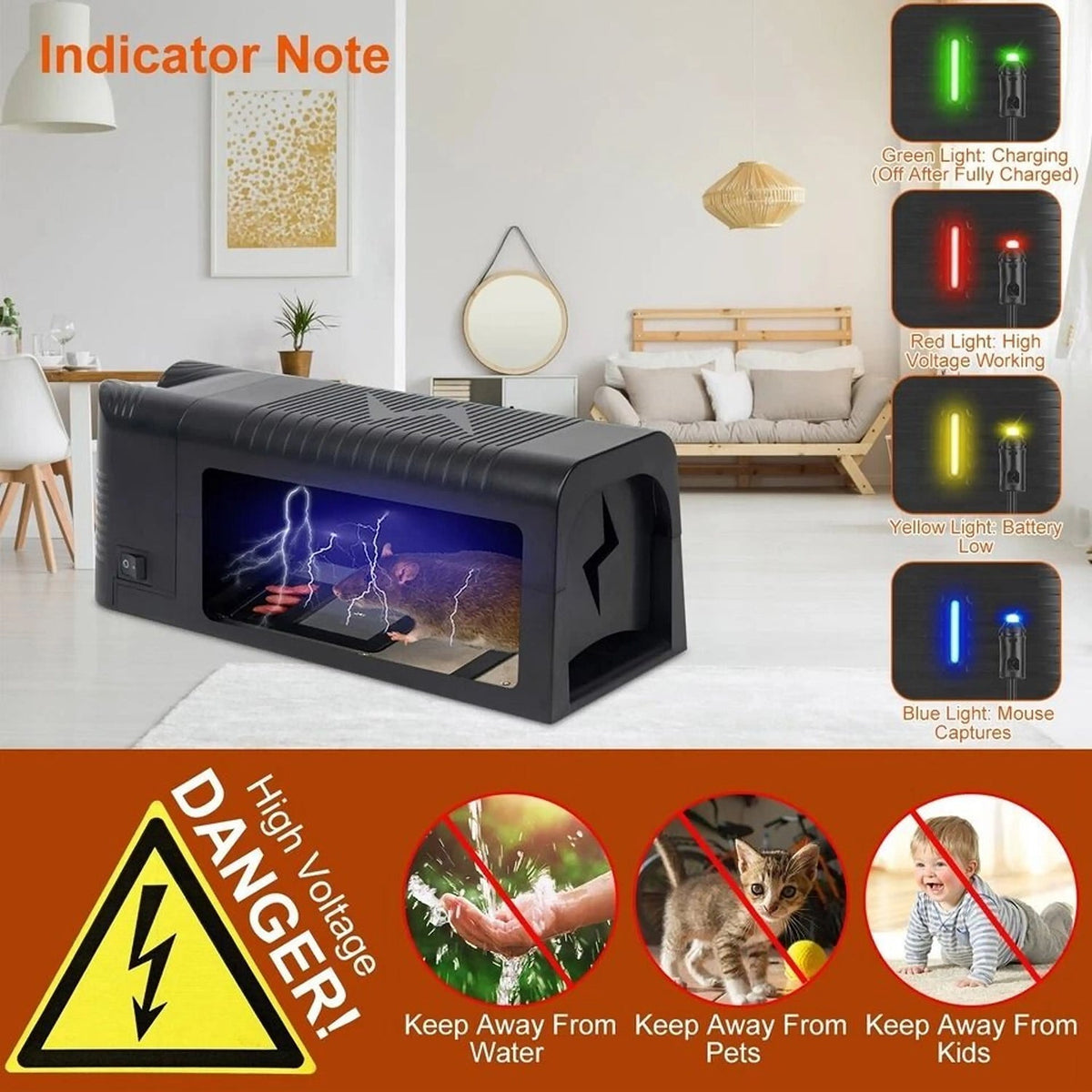 VoltTrapi Electric Rat Trap no-touch emptying