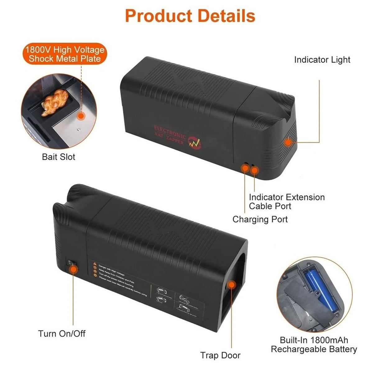 VoltTrapi Electric Rat Trap high-voltage trigger plates