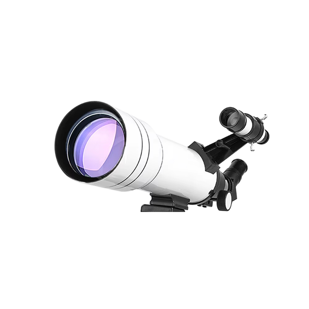 White AstreePix Telescope with black arm on a white background