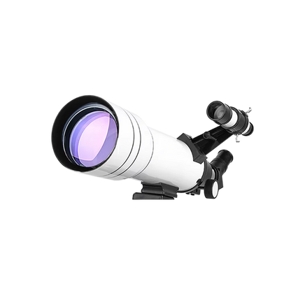 White AstreePix Telescope with black arm on a white background